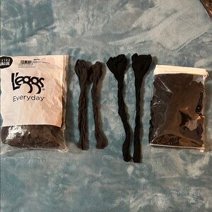 L’eggs Knee Highs - Black and Off Black/Dark Gray- One Size